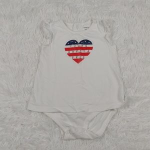 Carter's Bodysuit Heart Red White Blue 18M